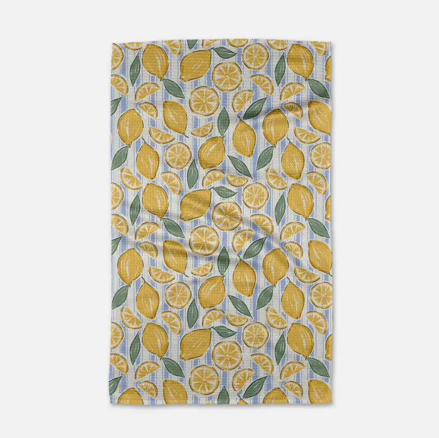Sour Lemon Stripes Tea Towel